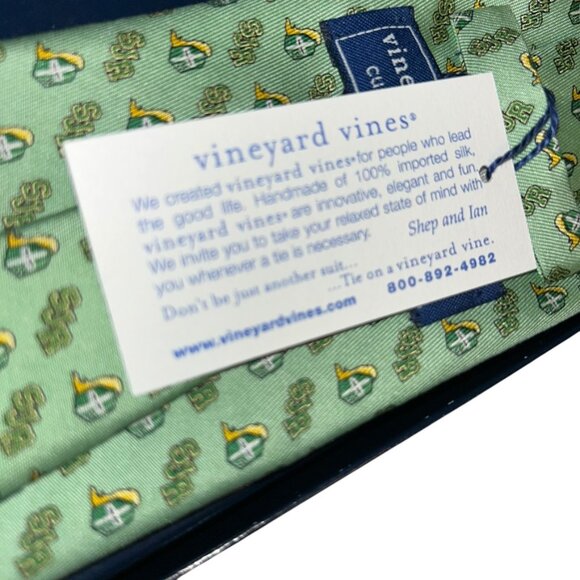 Vineyard Vines NEW NIB custom green Christian Church Cross school 100% silk tie - Picture 4 of 4